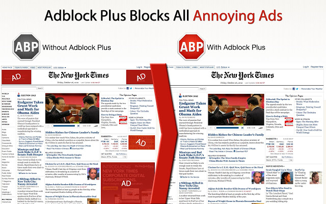 AdBlockPlus fjarlægir auglýsingar úr síðum